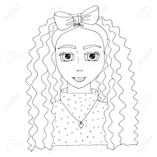 Marshall brain typical mammalian hair consists of the shaft, protruding above the skin, and the root, which is sunk in a follicle, or pit, beneath the skin surface. Portrait Young Beautiful Girl With The Long Hair Coloring Page Black Line Art Element For Adult Coloring Book Page Design Child Magazine Shirt And Other Royalty Free Cliparts Vectors And Stock Illustration