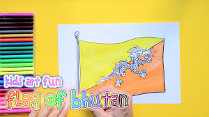 How To Draw And Color The National Flag Of Bhutan Flag Drawing National Flag Flag
