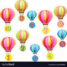 counting numbers on colorful balloons illustration download a free preview or high quality adobe i balloon illustration paper flowers craft colourful balloons