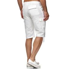 Bermudas gelten unter den kurzen hosen für. Reslad Leinen Cargo Shorts Manner Strandhose Herren Leinenhose 3