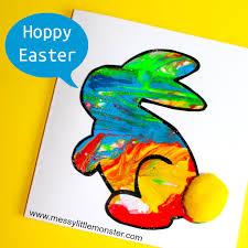 Paint (we also used silver glitter glue). Easy Bunny Craft Printable Bunny Template Included Messy Little Monster