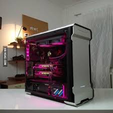 Black And White Pc Build Rgb I M Sick Of Those Green Black Or Red Black Pc Builds Pink Is Perfect Custom Pc Gaming Room Setup Gaming Pc Build