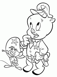 Download Or Print This Amazing Coloring Page Porky Pig Is The Regional Police Coloring Pages Loo Disney Coloring Pages Cartoon Coloring Pages Coloring Books