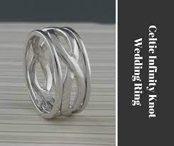 Men S Celtic Infinity Knot Wedding Ring With Trim Unique Celtic Wedding Ring Unique Celtic Wedding Rings Celtic Infinity Knot Wedding Rings Unique Infinity Ring Wedding