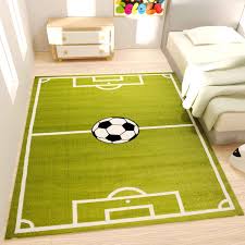 Er wird aus naturfasern hergestellt und ist sehr robust. Kinder Fussball Spiel Teppich Grun Kurzflor R9869 Vimoda Homestyle