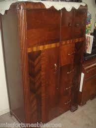 Vintage 1930 Art Deco Bedroom Waterfall Furniture Armoire Closet Wardrobe 1920 Ebay Art Deco Bedroom Art Deco Bedroom Furniture Waterfall Furniture