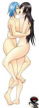 aqua (kingdom hearts) big breasts breast press breasts crossover  disney female female only final fantasy final fantasy vii human kingdom  hearts kissing multiple females nude saliva square enix symmetrical