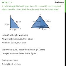 Here, product of the slopes of any two lines chosen from above three is meeting the requirement. Ex 13 7 7 A Right Triangle Abc With Sides 5 Cm 12 Cm