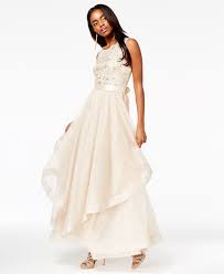 Say Yes To The Prom Juniors Embellished Layered Gown A Macy S Exclusive Juniors Dresses Macy S Prom Dresses Modest Gowns Dresses Embellished Gown