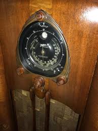 The guardian ear transmitter, which you plugged in by the child's crib, and the radio nurse receiver, to be located alongside the listening caregivers. Vintage Floor Model Zenith Radio Model 9 S 262 Mahogany Wood Cabinet 1930 S 1851607393