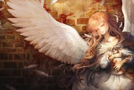 This one's for the drama club. Anime Angel Girl With Brown Hair