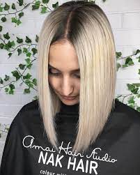 Platinum Blonde Hair With An Ash Shadow Root On Natural Black Hair Amai Hair Studio Blonde Hair With Roots Black Roots Blonde Hair Hair Makeup