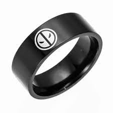 Click To Buy Gaxybb Fashion Sales Deadpool Marvel Comics Logo Band Stainless Steel Ring Movie Ring Men And Women Jewelry Affiliate