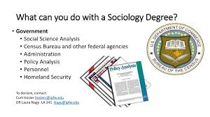 Undergraduate programs in sociology provide a strong liberal arts preparation for entry level positions throughout the business, social service, and government world. What Can You Do With A Sociology Degree Ppt Download