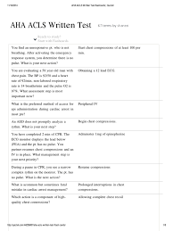 Questions 1 and 2 pertain to the ekg practice exam 100 question basic ecg interpretation practice test directions: Acls Exam A Cardiopulmonary Resuscitation Cardiac Arrest