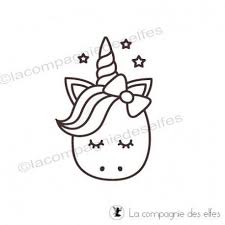 Tampon Tete Licorne La Compagnie Des Elfes Dessin Licorne Facile Facile A Dessiner Illustration Licorne
