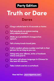 As stated before, truth or dare is a game that be enjoyed by people of any age. Truth Or Dare Questions Party Edition Truth Or Dare Questions Truth And Dare Funny Truth Or Dare
