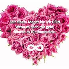 Kitschiger Gruß, wenn man einen Monat zusammen ist. #rosa Rosen-Herz |  Rosen herz, Romantische sprüche, Herz