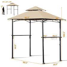 This gazebo has a curved grill shelter design and versatile storage. Lukio 7 Ft W X 4 Ft D Iron Grill Gazebo Wayfair