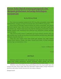 Karya tulis ilmiah tentang globalisasi. Doc Karya Tulis Ilmiah Tentang Pengaruh Dan Dampak Globalisasi Terhadap Kehidupan Masyarakat Amat Art Gaming Academia Edu