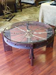 Wagon Wheel Coffee Table Metal Wagon Wheel Black Walnut Wagon Wheel Decor Wheel Decor Natural Wood Furniture