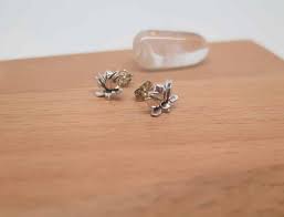 Primrose sterling silver round cubic zirconia stud. Lotus Flower Sterling Silver Stud Earrings By Germano Arts In Cube8r Handmade Shop And Gallery