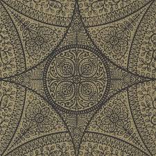 341759 Brass Mehndi Medallion Yasamin Yasmin Wallpaper By Eijffinger Medallion Wallpaper Wallpaper Warehouse Brewster Wallpaper