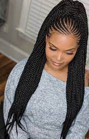 On one side, create several braids that go upwards and knot them with teal cuffed beads. Braids Hairstyle Google Search African Hair Braiding Styles African Braids Styles African Braids Hairstyles