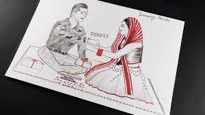 How To Draw Raksha Bandhan Drawing Raksha Bandhan Drawing Easy Rakhi Bandhan Drawing Raksha In 2021 Raksha Bandhan Drawing Easy Drawings Drawings