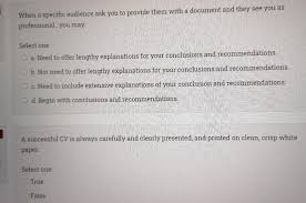 Cv format pick the right format for your situation. Solved When A Specific Audience Ask You To Provide Them W Chegg Com