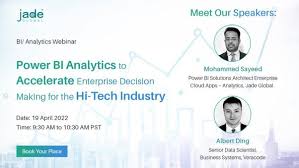 Are you struggling to see a complete picture of your Hitech business'  fragmented data? Join JadeGlobal's BI analytics webinar to discover  Microsoft PowerBI's strengths in bringing your data to life quickly! with