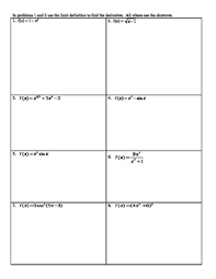 You can download free practice worksheets in printable pdf format for class 11 limits and derivatives from studiestoday.com. Definition Of Derivative Worksheets Teaching Resources Tpt