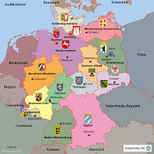 Die teilnehmer können anhand des textes informationen in die tabelle ergänzen und auch die nachbarländer markieren. Bundeslander Karte Mit Hauptstadte