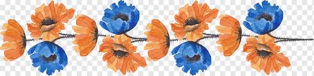 Blue and orange flowers images. Blue And Orange Floral Illustration Border Flowers Cut Flowers Colored Decorative Floral Borders Watercolor Painting Blue Color Splash Png Pngwing