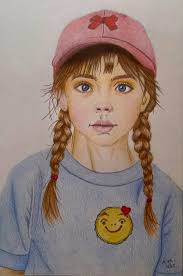 254 Girl with baseball cap. Drawn with Polychromos by FC