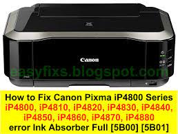 The waste ink absorber is almost full. Easyfixs Repair Canon Ip4800 Series Error Code 5b00 5b01 1700 Error Message Ink Absorber Is Full