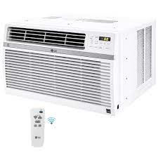 The unit can easily cool down an area of up to 350 square feet while it's sweltering outside. Lg Electronics 12 000 Btu Window Smart Wi Fi Air Conditioner With Remote Energy Star In White Lw1217ersm The Home Depot