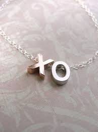 Xo Charm Necklace Silver Rose Gold Letter Sterling Silver Chain Xo Charm Xoxo Necklace Xo Necklace