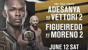 Jun 12, 2021 · also on the main card leon edwards takes on nate diaz, demian maia faces off belal muhammad, and paul craig goes up against jamahal hill. Ufc 263 Adesanya Vs Vettori 2 Fight Card And Start Times Bjpenn Com
