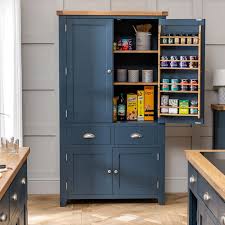 Get smart storage tips for kitchen pantry cabinet luxury. Westbury Blue Painted Large Kitchen Larder Pantry Cupboard The Furniture Market