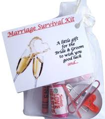 It's not uncommon for family members to make a gift to a married couple. Bagsoflove Gifts Marriage Survival Kit Good Luck Unique Gift For The Married Couple Wedding Gift Newly Weds Keepsake Novelty Wedding Gift Buy Online In Bahamas At Bahamas Desertcart Com Productid 47966794