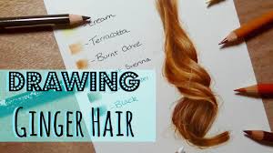 Drawing Tutorial Realistic Ginger Hair In Coloured Pencil How To Draw Hair Ginger Hair Colored Pencils