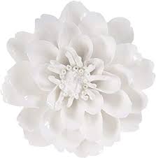 17.88'' h x 17.88'' w; Amazon Com Alycaso Ceramic Flower Wall Decor Artificial 3d Flower Wall Art For Living Room Home Hallway Bedroom Kitchen Farmhouse Bathroom Dining Room Tianzhu Peony White 5 51 Inch Home Kitchen