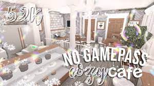 Another full pink cafe build again! Roblox Bloxburg No Gamepass Cafe Bakery Youtube