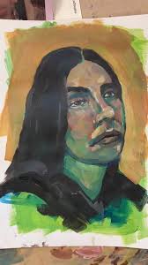 Me but in the style of Chloe Wise 🍒🍒🍒 #paintworkshop #lesson #artle...