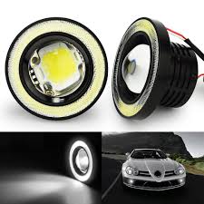 Socal Led 2x 3 5 Universal Halo Ring Angel Eyes Led Fog Light Projector White Ebay
