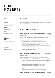 This range of professional cv templates for all career stages and industries along with example cvs provide you with everything you need to create a winning cv and step closer to landing the job you want. Hvac Technician Resume Guide 12 Templates Pdf Word 2020