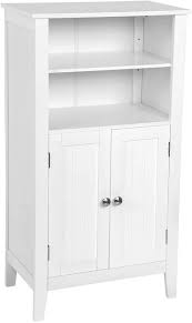 All of our made in usa kitchen cabinets are constructed without using metal l brackets, cams, or clips. Bathroom Cabinet With 4 Shelves Made Of Wood White Woltu Eu