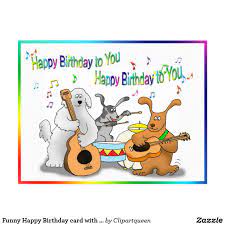 Funny Happy Birthday Card With Dogs Playing Zazzle Com Happy Birthday Cards Happy Birthday Card Funny Funny Happy Birthday Song