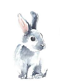 Lune Lapin Ii Impression Photo Art De La Couleur Dessin Lapin Peintures Animalieres